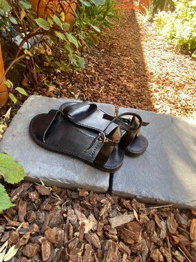 Hand Made MXN Leather Ankle Sandal - Women's Summer Evening Footwear Black SZ 8